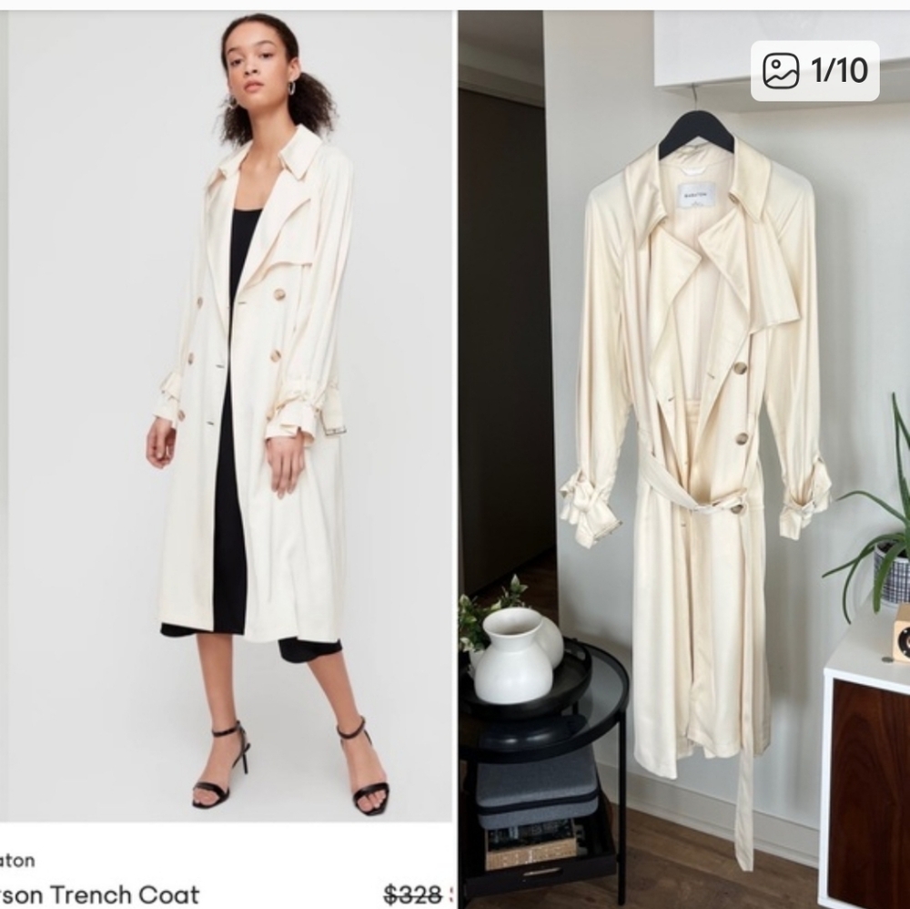 Trench Carson  Babaton Cream Silky Lightweight